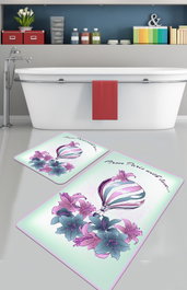 Mijölnir Juego de alfombras de baño Purple Balloon Multicolor